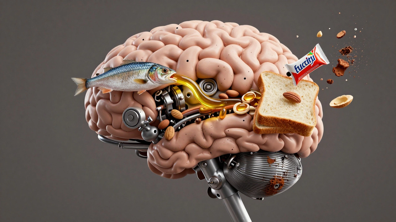 Мозг как механизм, заправляемый полезными продуктами, в то время как вредные продукты удаляются как ржавчина.