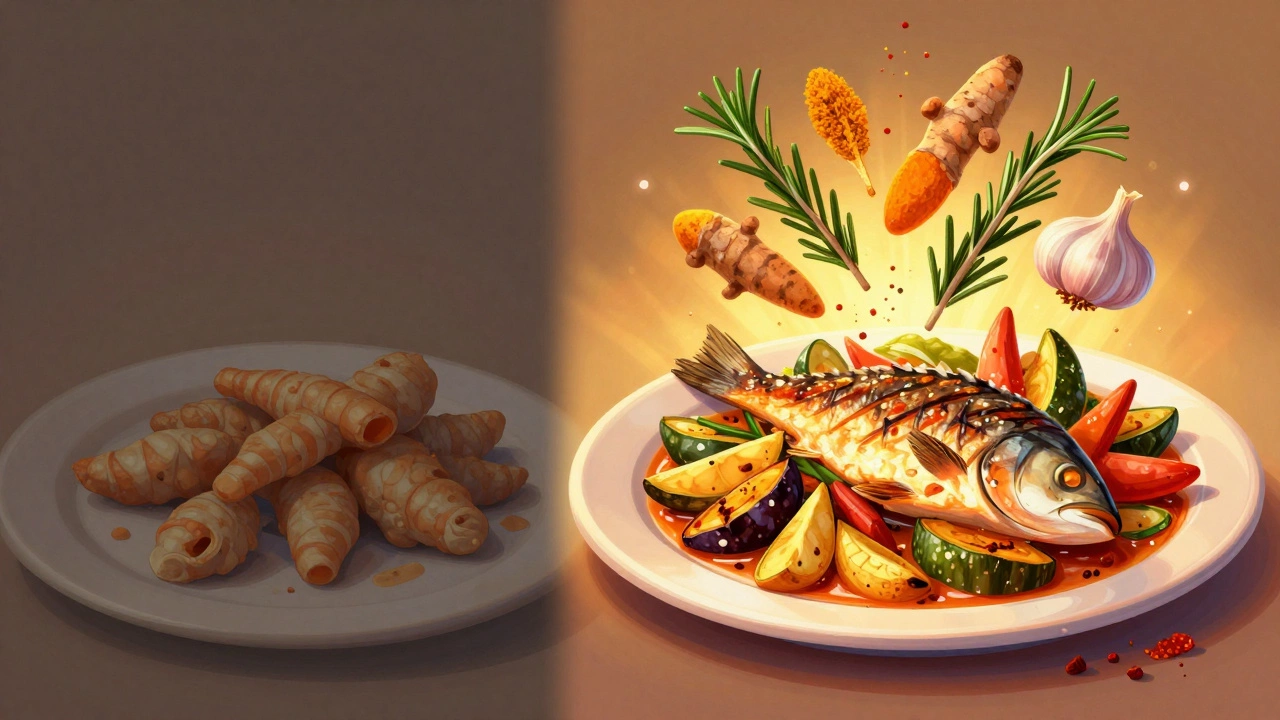 Яркие специи и свежие ингредиенты для вкусного питания